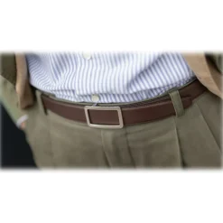 Goldfels - Palladium I - Calfskin Chocolate Brown - Brown - Belt - Made in Italy - Luxury Exclusive Collection - Avvenice