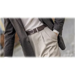 Goldfels - Palladium I - Calfskin Chocolate Brown - Brown - Belt - Made in Italy - Luxury Exclusive Collection - Avvenice