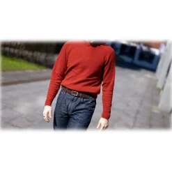 Goldfels - Palladium I - Suede Havana Brown - Brown - Belt - Made in Italy - Luxury Exclusive Collection - Avvenice