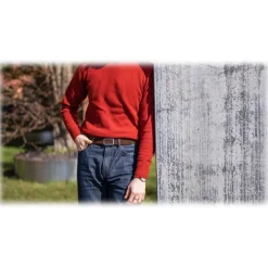 Goldfels - Palladium I - Suede Havana Brown - Brown - Belt - Made in Italy - Luxury Exclusive Collection - Avvenice