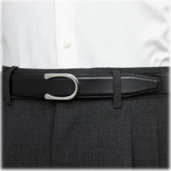 Goldfels - Palladium II - Calfskin Jet Black - Black - Belt - Made in Italy - Luxury Exclusive Collection - Avvenice