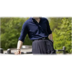 Goldfels - Palladium II - Calfskin Jet Black - Black - Belt - Made in Italy - Luxury Exclusive Collection - Avvenice