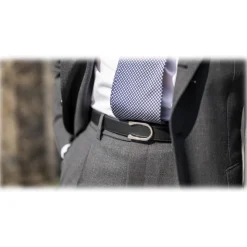 Goldfels - Palladium II - Calfskin Jet Black - Black - Belt - Made in Italy - Luxury Exclusive Collection - Avvenice