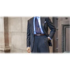 Goldfels - Palladium II - Calfskin Chocolate Brown - Brown - Belt - Made in Italy - Luxury Exclusive Collection - Avvenice