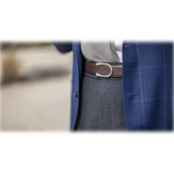 Goldfels - Palladium II - Calfskin Chocolate Brown - Brown - Belt - Made in Italy - Luxury Exclusive Collection - Avvenice