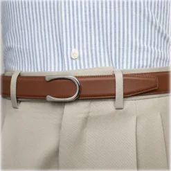 Goldfels - Palladium II - Calfskin Cognac Brown - Brown - Belt - Made in Italy - Luxury Exclusive Collection - Avvenice