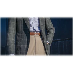 Goldfels - Palladium II - Calfskin Cognac Brown - Brown - Belt - Made in Italy - Luxury Exclusive Collection - Avvenice