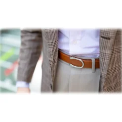 Goldfels - Palladium II - Calfskin Cognac Brown - Brown - Belt - Made in Italy - Luxury Exclusive Collection - Avvenice