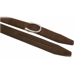 Goldfels - Palladium II - Suede Havana Brown - Brown - Belt - Made in Italy - Luxury Exclusive Collection - Avvenice