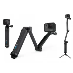 GoPro - 3 Way - Black - Grip - Extension Arm - Stand - Usable with GoPro HERO6 / HERO5 - 4K 1080p - Avvenice