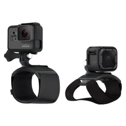 GoPro - Hand + Wrist Strap - Black - Usable with GoPro HERO6 / HERO5 - 4K 1080p - Avvenice