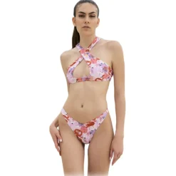Grace - Grazia di Miceli - "Kyoto" Crossover Bikini with Itsukushima Print - Luxury Collection - Made in Italy - High Quality - Avvenice