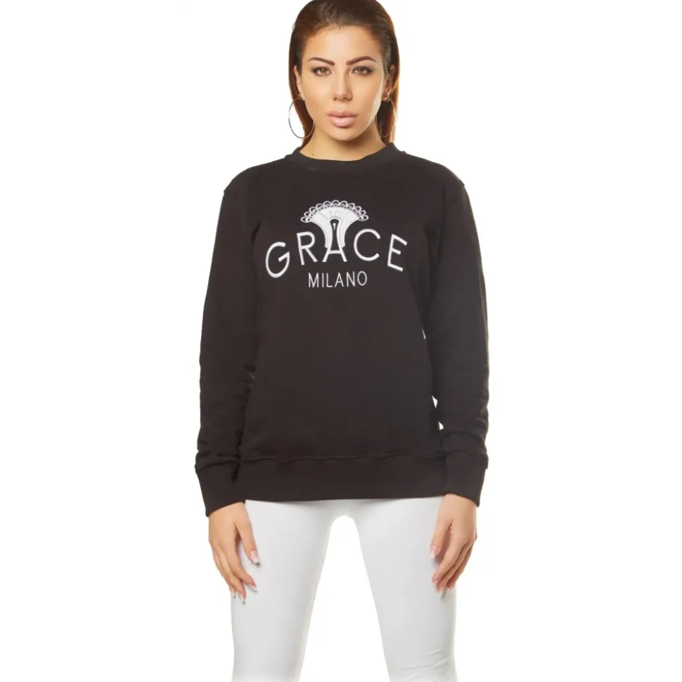 Grace - Grazia di Miceli - Dorian Women's Crew Neck Sweatshirt - Luxury Collection - Made in Italy - High Quality - Avvenice