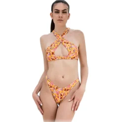 Grace - Grazia di Miceli - "Kyoto" Crossover Bikini with Sensoji Print - Luxury Collection - Made in Italy - High Quality - Avvenice