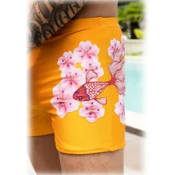 Grace - Grazia di Miceli - Itsukushima "Kanazawa" Print Embroidered Boxer - Luxury Collection - Made in Italy - High Quality - Avvenice