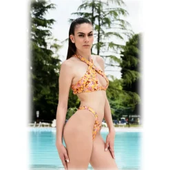 Grace - Grazia di Miceli - Carpe Sensoji "Kyoto" Print Crossover Bikini - Luxury Collection - Made in Italy - High Quality - Avvenice