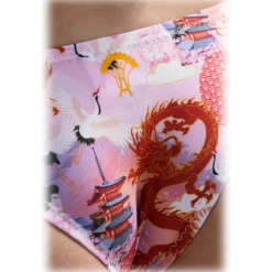 Grace - Grazia di Miceli - "Sakura" Opaque Bikini with Itsukushima Print - Luxury Collection - Made in Italy - High Quality - Avvenice