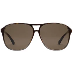 Gucci - Acetate Aviator Sunglasses with Optimal Fit - Acetate Turtle Dark Brown Lenses - Gucci Eyewear - Avvenice