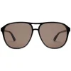 Gucci - Acetate Aviator Sunglasses - Black Acetate Brown Lenses - Gucci Eyewear - Avvenice
