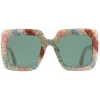 Gucci - Acetate Glitter Square Sunglasses - White with Multicolored Glitter - Gucci Eyewear - Avvenice