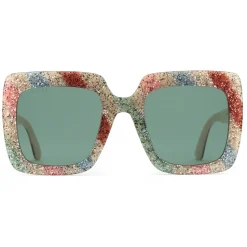 Gucci - Acetate Glitter Square Sunglasses - White with Multicolored Glitter - Gucci Eyewear - Avvenice