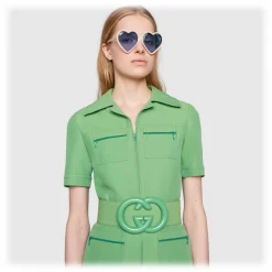 Gucci - Acetate Heart Sunglasses - Ivory Violet - Gucci Eyewear - Avvenice