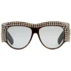 Gucci - Acetate Oversized Sunglasses with Crystals - Turtle - Gucci Eyewear - Avvenice