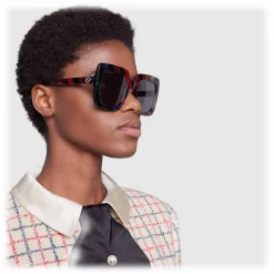 Gucci - Acetate Square Sunglasses with Glitter - Rainbow Glitter Black - Gucci Eyewear - Avvenice