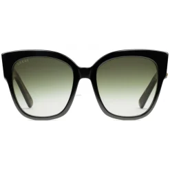 Gucci - Acetate Square Sunglasses with Web Detail - Black Acetate - Gucci Eyewear - Avvenice