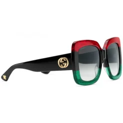 Gucci - Acetate Square Sunglasses - Green Black and Red with Glitter - Gucci Eyewear - Avvenice