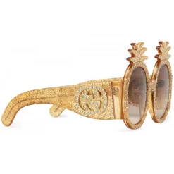 Gucci - Acetate Sunglasses with Pineapple Pattern - Gucci Eyewear - Avvenice