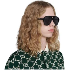 Gucci - Aviator Acetate and Metal Sunglasses - Black - Gucci Eyewear - Avvenice