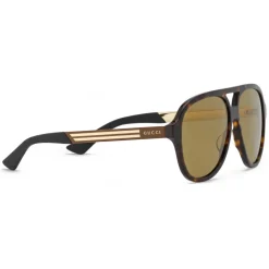 Gucci - Aviator Acetate and Metal Sunglasses - Tortoiseshell - Gucci Eyewear - Avvenice