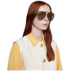 Gucci - Aviator Acetate and Metal Sunglasses - Tortoiseshell - Gucci Eyewear - Avvenice