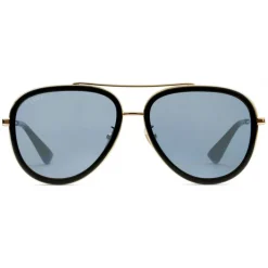 Gucci - Aviator Acetate Sunglasses - Gold Metal with Black Rim Frame - Gucci Eyewear - Avvenice