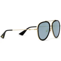 Gucci - Aviator Acetate Sunglasses - Gold Metal with Black Rim Frame - Gucci Eyewear - Avvenice