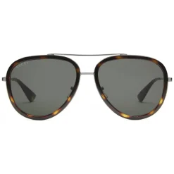 Gucci - Aviator Acetate Sunglasses - Dark Tortoiseshell Acetate - Gucci Eyewear - Avvenice