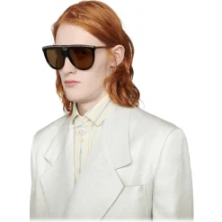 Gucci - Aviator Acetate Sunglasses with Crystals - Black - Gucci Eyewear - Avvenice