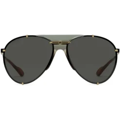 Gucci - Aviator Metal Sunglasses - Gold Grey - Gucci Eyewear - Avvenice
