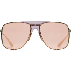 Gucci - Aviator Metal Sunglasses - Gold Lilac - Gucci Eyewear - Avvenice