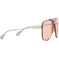 Gucci - Aviator Metal Sunglasses - Gold Lilac - Gucci Eyewear - Avvenice