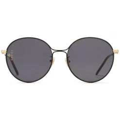 Gucci - Aviator Metal Sunglasses - Black Metal with Gold Details - Gucci Eyewear - Avvenice