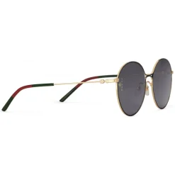 Gucci - Aviator Metal Sunglasses - Black Metal with Gold Details - Gucci Eyewear - Avvenice