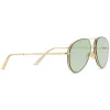 Gucci - Aviator Metal Sunglasses - Gold  with Transparent Yellow Detail - Gucci Eyewear - Avvenice