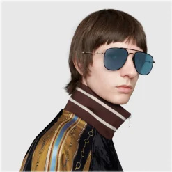 Gucci - Aviator Sunglassed - Black Blue - Gucci Eyewear - Avvenice