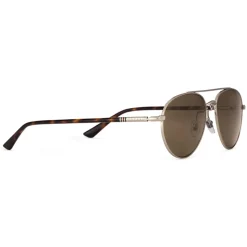 Gucci - Aviator Sunglasses in Metal - Shiny Light Gold - Gucci Eyewear - Avvenice