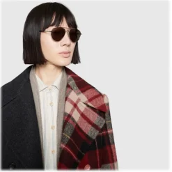 Gucci - Aviator Sunglasses in Metal - Shiny Light Gold - Gucci Eyewear - Avvenice