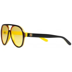 Gucci - Aviator Sunglasses in Multilayer Acetate - Multilayer Black Red Green and Yellow - Gucci Eyewear - Avvenice