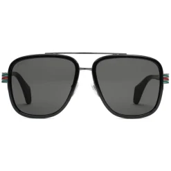 Gucci - Aviator Sunglasses - Glossy Black Acetate - Gucci Eyewear - Avvenice