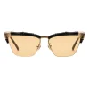 Gucci - Bamboo Effect Cat-Eye Sunglasses - Black Yellow - Gucci Eyewear - Avvenice